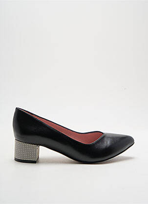 Pantofi cu toc țesătură satinată toc de 4 la 6 cm negru ALEGORY femeie