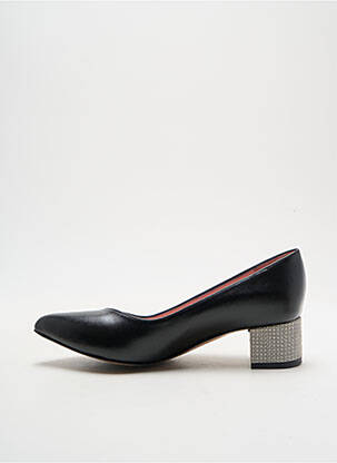 Pantofi cu toc țesătură satinată toc de 4 la 6 cm negru ALEGORY femeie