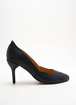 Pantofi cu toc țesătură satinată toc de 7 la 9 cm negru ALEGORY femeie