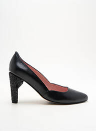 Pantofi cu toc talpă exterioară din piele toc de 7 la 9 cm negru ALEGORY femme