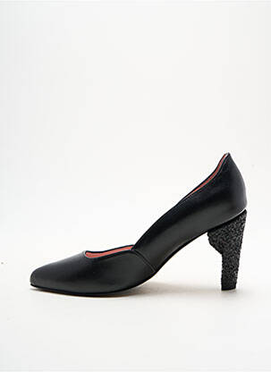 Pantofi cu toc talpă exterioară din piele toc de 7 la 9 cm negru ALEGORY femeie