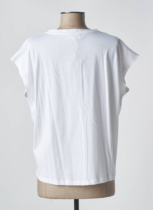 Tricou croială dreaptă mâneci scurte alb BIZANCE femme