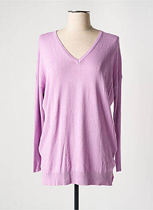 Pulover guler în v mâneci lungi violet KAFFE femeie