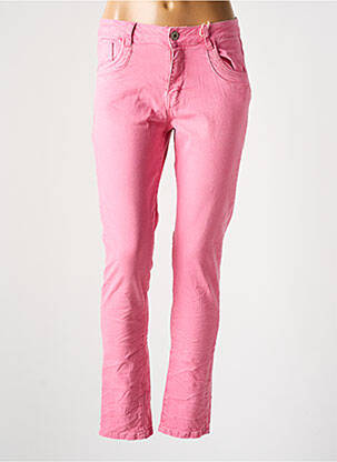 Pantalon slim buzunare roz KAROSTAR femeie