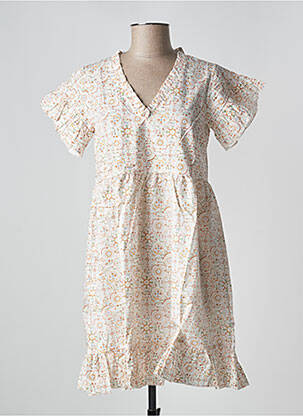 Rochie scurtă croială evazată mâneci scurte portocalie PETITE LUCETTE femeie