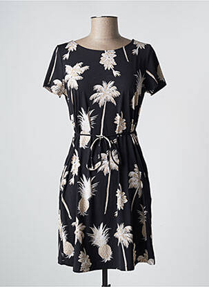 Rochie scurtă croială fluidă mâneci scurte negru BANANA MOON femeie