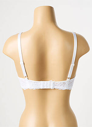 Sutien efect material satinat sutien cupe întregi cu decolteu înalt alb PASSIONATA femeie