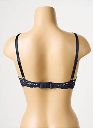 Sutien efect material satinat sutien cupe întregi cu decolteu înalt albastru PASSIONATA femeie