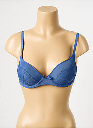 Sutien efect material satinat top sutien push-up albastru PASSIONATA femeie