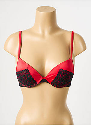 Sutien efect material satinat top sutien push-up roșu PASSIONATA femeie