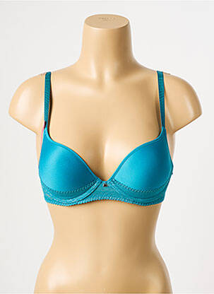 Sutien efect material satinat top sutien push-up albastru PASSIONATA femeie