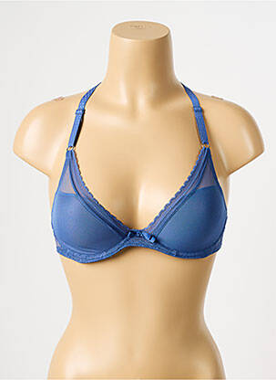 Sutien efect material satinat top sutien tip racerback albastru PASSIONATA femeie