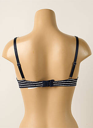Sutien efect material satinat sutien cupe întregi cu decolteu înalt albastru PASSIONATA femeie