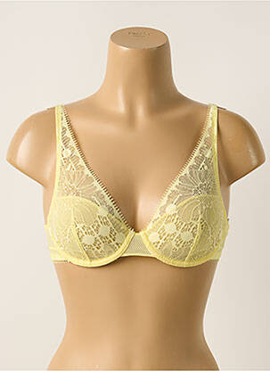 Sutien efect material satinat top sutien modelat galben CHANTELLE femeie