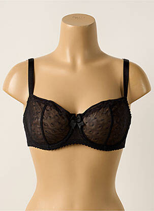 Sutien efect material satinat sutien cupe întregi cu decolteu înalt negru PASSIONATA femeie