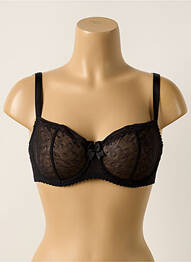 Sutien efect material satinat sutien cupe întregi cu decolteu înalt negru PASSIONATA femme