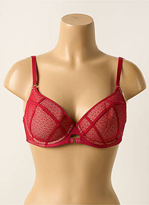 Sutien efect material satinat top sutien modelat roșu VALEGE femeie