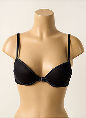 Sutien efect material satinat top sutien push-up negru IMPLICITE femeie