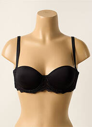 Sutien efect material satinat sutien balconet cu decolteu înalt negru SIMONE PERELE femme
