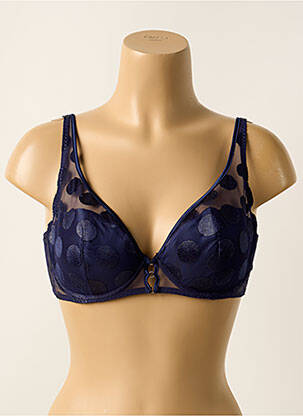 Sutien efect material satinat top sutien modelat albastru IMPLICITE femeie