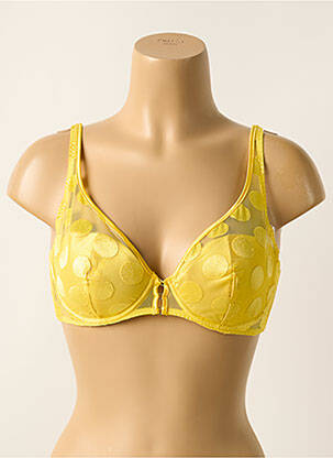 Sutien efect material satinat top sutien modelat galben IMPLICITE femeie