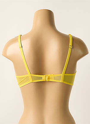 Sutien efect material satinat top sutien modelat galben IMPLICITE femeie