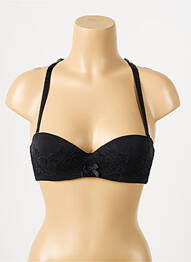 Sutien efect material satinat sutien balconet cu decolteu înalt negru VALEGE femme