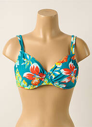 Sutien de costum de baie elasticitate sutien cupe întregi cu decolteu înalt albastru BELCOR femme