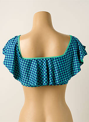 Top de baie efect material satinat albastru ANTIGEL femeie