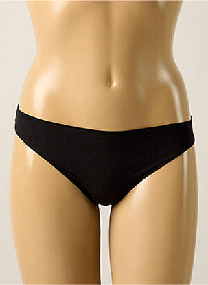 Tanga efect material satinat negru PASSIONATA femeie