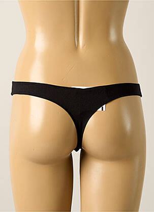 Tanga efect material satinat negru PASSIONATA femeie