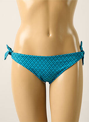 Chiloți de baie efect material satinat bikini albastru SIMONE PERELE femeie