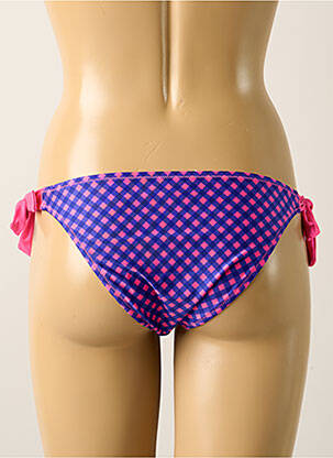 Chiloți de baie efect material satinat bikini roz ANTIGEL femeie