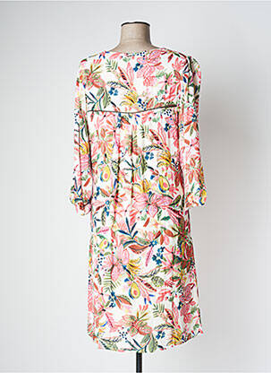 Rochie midi imprimeu floral mâneci 3/4 bej MISE AU GREEN femeie