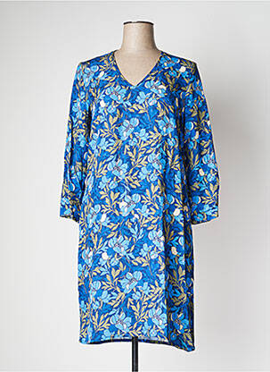 Rochie midi imprimeu floral mâneci 3/4 albastru LE PETIT BAIGNEUR femeie