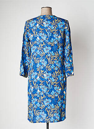 Rochie midi imprimeu floral mâneci 3/4 albastru LE PETIT BAIGNEUR femeie