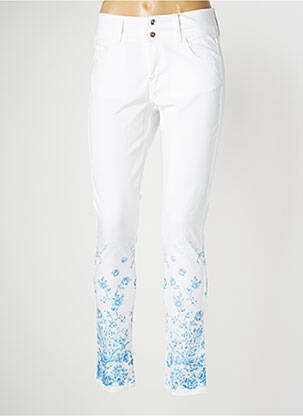 Pantalon slim elasticitate alb MISSIMINI femeie