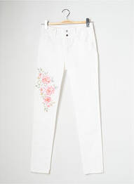 Pantalon slim țesătură poplin mărime normală alb MISSIMINI femme