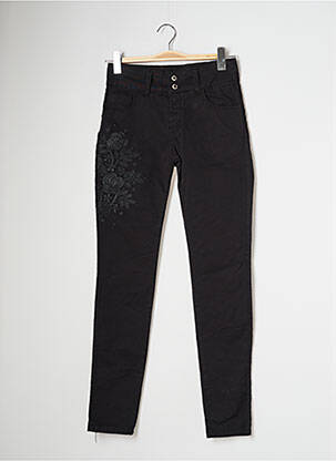 Pantalon slim țesătură poplin mărime normală negru MISSIMINI femeie