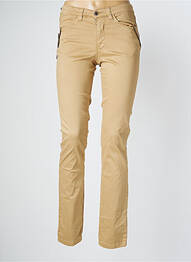 Pantalon slim țesătură poplin mărime normală bej WALTRON femme