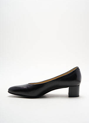Pantofi cu toc țesătură satinată toc de 4 la 6 cm negru DOMANI femeie