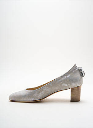 Pantofi cu toc nubuc toc de 4 la 6 cm gri DOMANI femeie