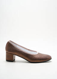 Pantofi cu toc țesătură satinată toc de 4 la 6 cm maro XAVIER DANAUD femme