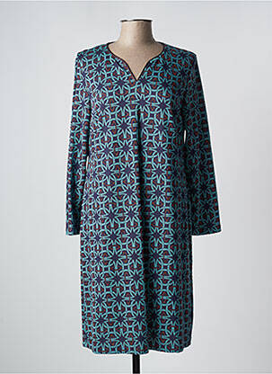 Rochie midi imprimeu fantezie mâneci lungi albastru COMME ÇA femeie