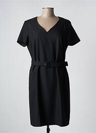 Rochie midi închidere cu fermoar la spate mâneci scurte negru JULIE GUERLANDE femme
