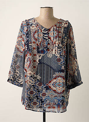 Bluză imprimeu floral mâneci 3/4 albastru CISO femme