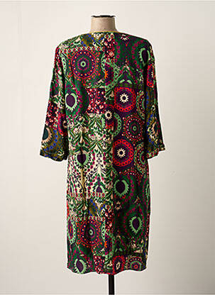 Rochie midi croială fluidă mâneci 3/4 verde GRIFFON femeie