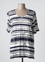 Tricou guler în v mâneci scurte albastru KJBRAND femme