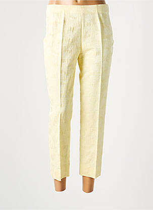 Pantalon 7/8 țesătură poplin mărime normală galben PIAZZA SEMPIONE femme
