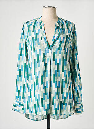 Bluză manșete cu nasturi și deschidere mâneci lungi verde STORIATIPIC femme